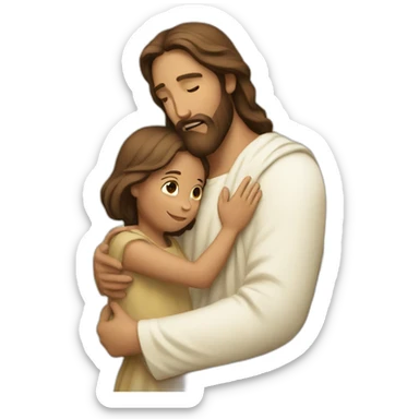 jesus holding girl sticker