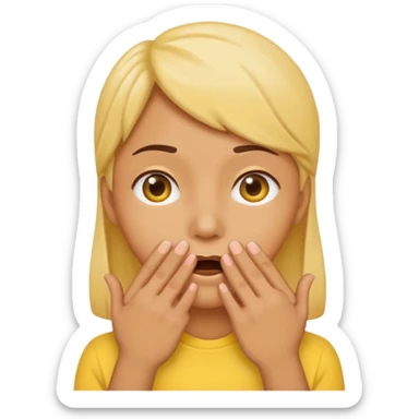 whispering emoji: hand on side of mouth looking behind sticker