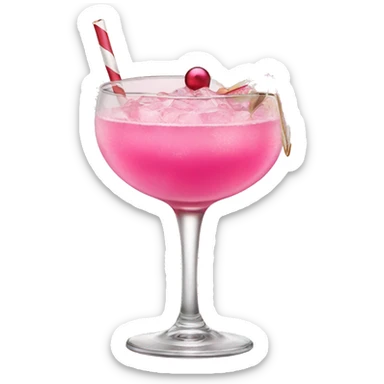Pink Christmas cocktail sticker