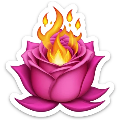 Rose-pink-magenta Fire-flame sticker