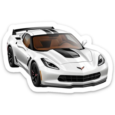 White corvette with black stripe sticker