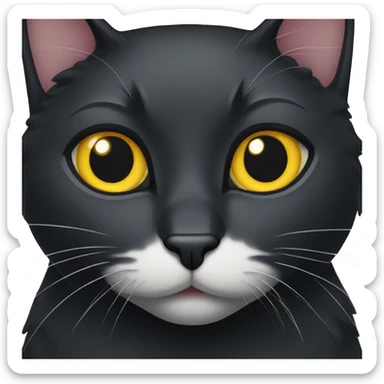 black cat with white spot on chest sticker