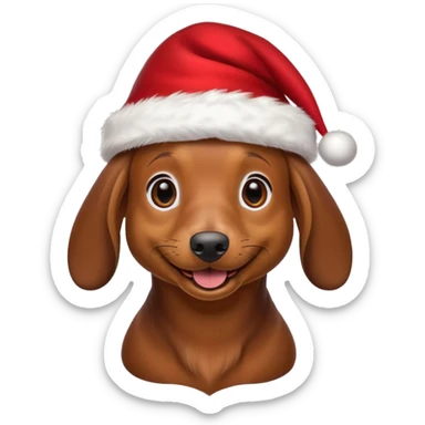 Daschund with a Christmas hat
 sticker