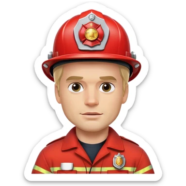 Blonde Henry Cavill as fireman sticker