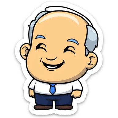 Benjamin Netanyahu shaking his head and laughing sticker