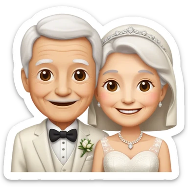 old couple wedding emoji sticker