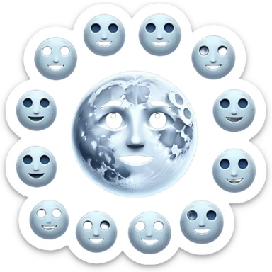 Moon Phases in a single picture  sticker
