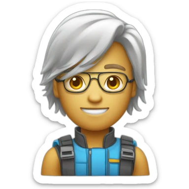 Un Emoji développer stylé mode néon sticker