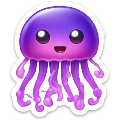 Cute jelly fish purple and pink  sticker