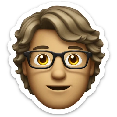 geek guy with glasses with side trimmed hair   sticker