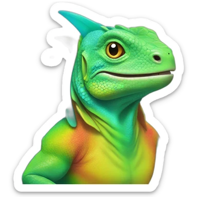 Y Rainbow iguana sticker