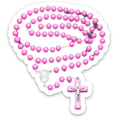 Pink rosary sticker