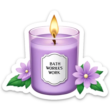  Light purple bath and body works  small floral  candle sticker