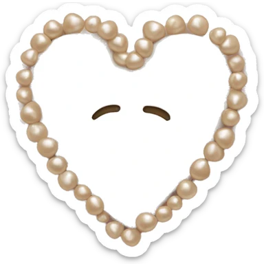 beige heart and pearls sticker