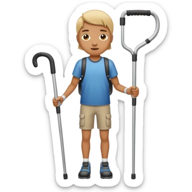 Create a person with crutches  sticker