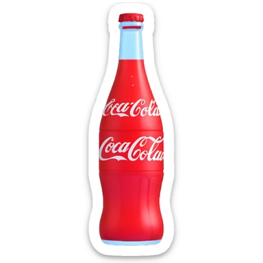 glass bottle of Coca Cola with fizzy bubbles sticker