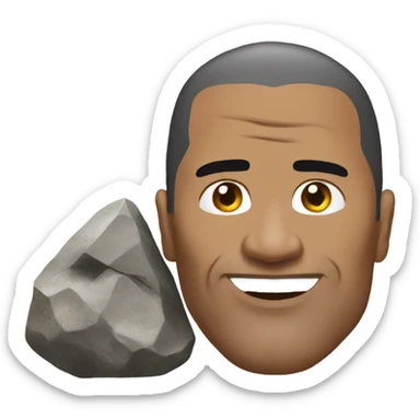 The rock with a head of a rock  sticker
