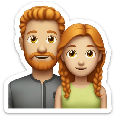 Ginger haired girl and dad sticker