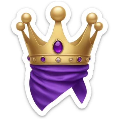 crown with purple silk sticker