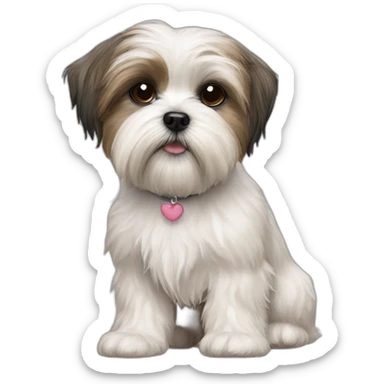 Dog shih tzu westie mix brindle sticker