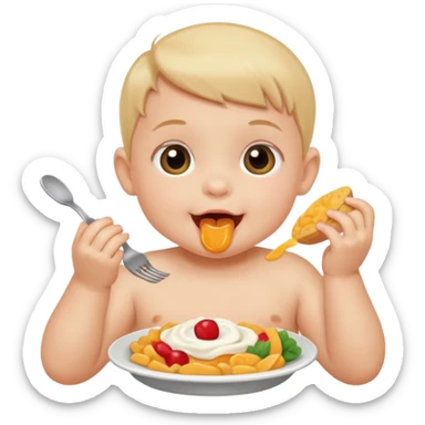 eating food well baby sticker