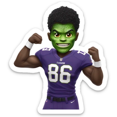 Lamar Jackson a a lizard  sticker