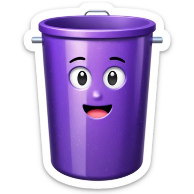 Glitter Purple and Cian rubbish bin sticker