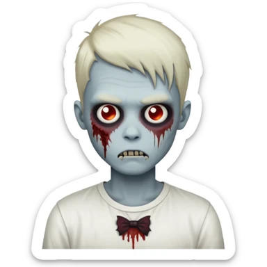 zombie boy with emo hair and white shirt sticker