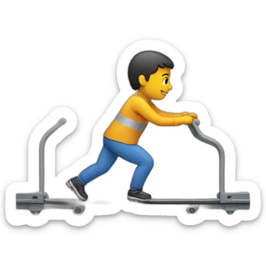 a person pushing a track from behind sticker