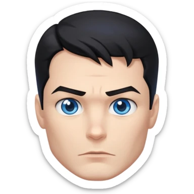 superman character face only younger sticker