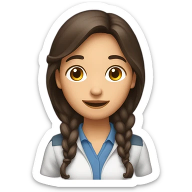 Une fille brune tenant un téléphone  sticker