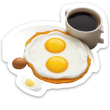 Coffee and eggs hugged sticker