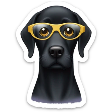 Black Lab wearing spy eye mask sticker