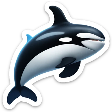 Orca wearing a blue football jersey with muscles  sticker