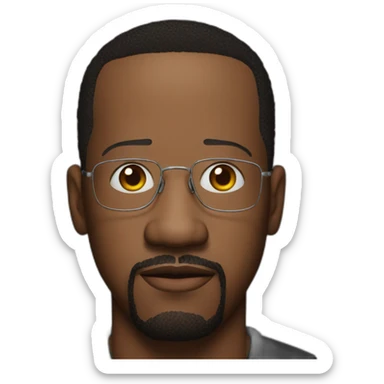 actor martin lawrence serious with no glasses sticker