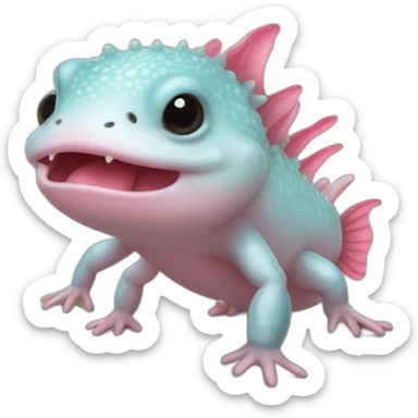 Axolotl cartoon sticker
