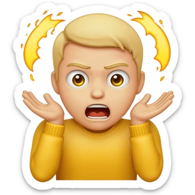 yellow emoji choking himself out in anger scary sticker