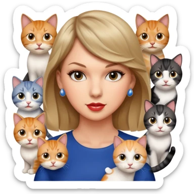Taylor swift with cats sticker