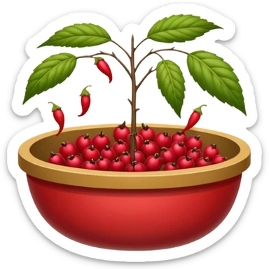 Un tamis avec des trous pour séparer les épicarpes des baies de sichuan des graines noires sticker