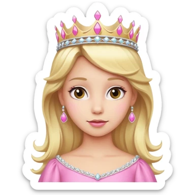 Create a blond princess with pink tiara sticker