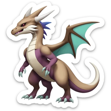 Noivern-Marowak-Lugia-Fakémon-hybrid-creature (full body)  sticker