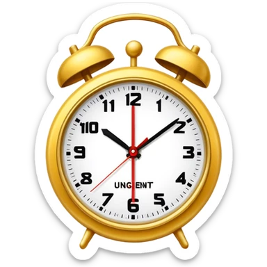Reloj con letras URGENT sticker