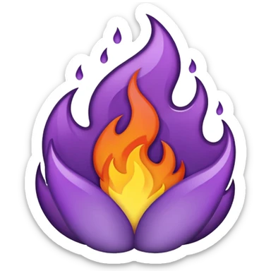 plain purple no orange color fire sticker