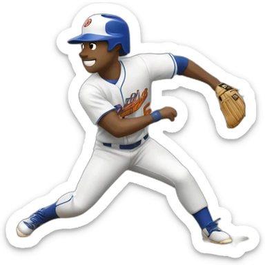 Jugador béisbol bateando sticker