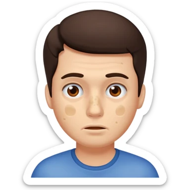 brunette man with lots of acne sticker