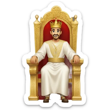 king of morocco mohammed the sixth on a throne sticker