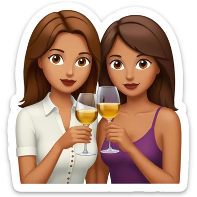 Best friends drinking wine sticker