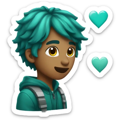 A wild teal heart sticker