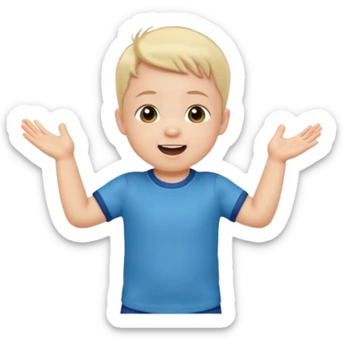 A toddler with a tiny jersey shirt, clapping with adorable enthusiasm jumping sticker