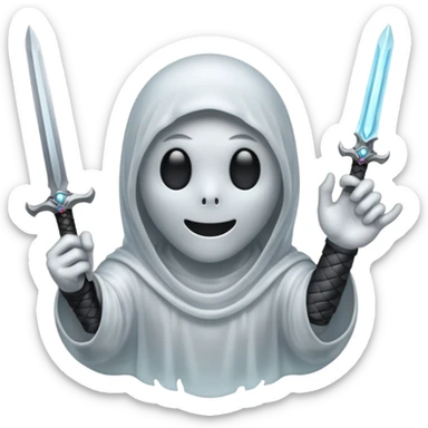 Manos de Emoji de fantasma como si agarrara un arma  sticker